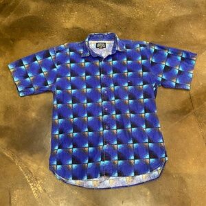VTG 90s Shah Safari Vibrant Short Sleeve Button Up Shirt